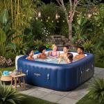 Bestway SaluSpa Hawaii 4 to 6 Person Inflatable Hot Tub, Square Energy-Efficient Portable Outdoor Spa with 140 AirJets, 71" x 28"
