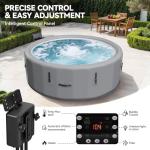 85" Drop-Stitch Inflatable Hot Tub, 6-8 Person XL Outdoor Spa with Energy-Saving Thermal Cover, 180 Bubble Jets & 104°F Rapid Heating, Rigid Portable Massage Tub