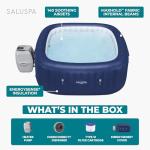 Bestway SaluSpa Hawaii 4 to 6 Person Inflatable Hot Tub, Square Energy-Efficient Portable Outdoor Spa with 140 AirJets, 71" x 28"