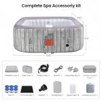 SEGMART 4-6 Person Inflatable Hot Tub, Portable Outdoor Spa with 130 Air Jets, Circulation Heating & Filter System, PVC Blow Up Tub for Backyard & Patio (Square)