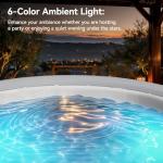 85" Drop-Stitch Inflatable Hot Tub, 6-8 Person XL Outdoor Spa with Energy-Saving Thermal Cover, 180 Bubble Jets & 104°F Rapid Heating, Rigid Portable Massage Tub