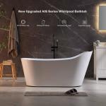 Empava 67-Inch Freestanding Jetted Bathtub with Pillow