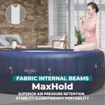 Bestway SaluSpa Hawaii 4 to 6 Person Inflatable Hot Tub, Square Energy-Efficient Portable Outdoor Spa with 140 AirJets, 71" x 28"