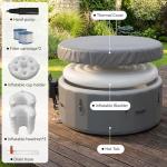 85" Drop-Stitch Inflatable Hot Tub, 6-8 Person XL Outdoor Spa with Energy-Saving Thermal Cover, 180 Bubble Jets & 104°F Rapid Heating, Rigid Portable Massage Tub