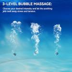 85" Drop-Stitch Inflatable Hot Tub, 6-8 Person XL Outdoor Spa with Energy-Saving Thermal Cover, 180 Bubble Jets & 104°F Rapid Heating, Rigid Portable Massage Tub