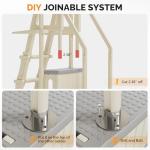 VINGLI 2-in-1 Pool Ladder Set, Modular A-Frame Pool Steps for Above Ground Pools, Versatile Pool Stairs for Inground Pools & Decks, Heavy Duty Independent Use Pool Access Ladder (Gray)