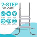 Outvita Metal Frame Above Ground Swimming Pool Entry, 2 Step Exit Ladder for 33" High Wall Pools, 300 Pound Capacity