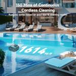 (2026 Upgrade) WYBOT C1 Pool Robot Vacuum for Inground Pools, 4-in-1 Cordless Robotic Pool Cleaner Lasts 150min, Triple-Motor up to 1,614 Sq.ft, Smart APP Support, Auto Wall & Waterline Cleaning