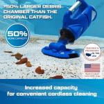 POOL BLASTER Catfish (Gen 2) Cordless Spa & Hot Tub Vacuum, More Power & Capacity, 45 Min Runtime, Spot Cleaning in Small Above Ground Swimming Pools, Rechargeable Spa Vac