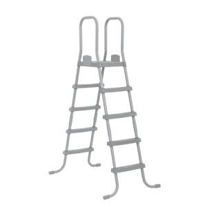 Bestway Flowclear 52 Inch Versatile Metal A Frame Above Ground Swimming Pool Ladder with Heavy Duty Plastic Double Sided Steps
