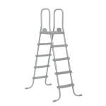 Bestway Flowclear 52 Inch Versatile Metal A Frame Above Ground Swimming Pool Ladder with Heavy Duty Plastic Double Sided Steps