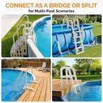 VINGLI 2-in-1 Pool Ladder Set, Modular A-Frame Pool Steps for Above Ground Pools, Versatile Pool Stairs for Inground Pools & Decks, Heavy Duty Independent Use Pool Access Ladder (Gray)