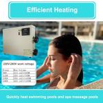 Pool Heater-15KW 220V thermostat Electric Swimming Pool Heater,Digital Touch Display Energy Efficient Pool Water Heater for Spa Relaxation, Bathtubs and Above Ground in-Ground Pools (220V 15KW)