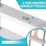 Outvita Metal Frame Above Ground Swimming Pool Entry, 2 Step Exit Ladder for 33" High Wall Pools, 300 Pound Capacity