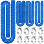 Replacement Pool Hoses for Above Ground Pools 1 1/4, 59" Long Filter Pump Hose, 4 Pack Pool Pump Hose with 8 Metal Clamps (Blue)