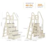 VINGLI 2-in-1 Pool Ladder Set, Modular A-Frame Pool Steps for Above Ground Pools, Versatile Pool Stairs for Inground Pools & Decks, Heavy Duty Independent Use Pool Access Ladder (Gray)