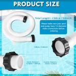 2 Pcs Pool Hoses for Above Ground Pools 1 1/2 Inch Diameter 59" Long Pool Pump Hose Replacement Filter Pump Hose Accessories