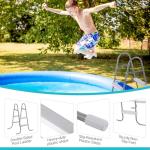 Outvita Metal Frame Above Ground Swimming Pool Entry, 2 Step Exit Ladder for 33" High Wall Pools, 300 Pound Capacity