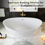 Empava Acrylic Soaking Bathtub with Brushed Nickel Drain