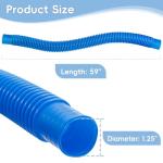 Replacement Pool Hoses for Above Ground Pools 1 1/4, 59" Long Filter Pump Hose, 4 Pack Pool Pump Hose with 8 Metal Clamps (Blue)