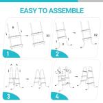 Outvita Metal Frame Above Ground Swimming Pool Entry, 2 Step Exit Ladder for 33" High Wall Pools, 300 Pound Capacity