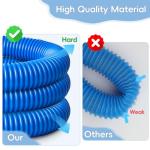 Replacement Pool Hoses for Above Ground Pools 1 1/4, 59" Long Filter Pump Hose, 4 Pack Pool Pump Hose with 8 Metal Clamps (Blue)