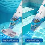 CZYBYTE Handheld Pool Vacuum with Multiple Pole Sections Up to 89", Cordless & Water-Repellent, 18.5 GPM Powerful Suction, 60Min Runtime, Portable Pool Cleaner for Above Ground/Inground Pools, White