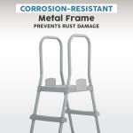 Bestway Flowclear 52 Inch Versatile Metal A Frame Above Ground Swimming Pool Ladder with Heavy Duty Plastic Double Sided Steps