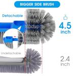 TidyMister Pool Brush for Cleaning Pool Walls, 20'' Light Duty Pool Brush Head Detachable Side Brush Nylon Bristles Pool Scrubber for Above Ground Pools Ingound Pools, Safe for Vinyl Liner