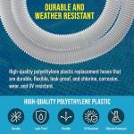 U.S. Pool Supply Above Ground Pool Hose Replacement 1.25" Diameter x 59" Long, Pack of 3 - White Premium Pool Filter Pump Hoses Compatible with Intex 607, 637 Pumps, 330, 530, 1000 GPH, 6 Metal Clamps