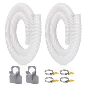 Pool Pump Hose for Above Ground Pools, 2 Pack 1.25" Diameter Pool Filter Hose Accessory Pool Pump Replacement 59 Inch Long with 2 Clamps and 2 Pipe Holders
