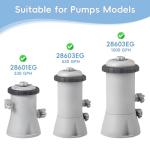 Replacement Pool Hoses for Above Ground Pools 1 1/4, 59" Long Filter Pump Hose, 4 Pack Pool Pump Hose with 8 Metal Clamps (Blue)