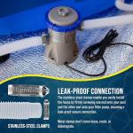 U.S. Pool Supply Above Ground Pool Hose Replacement 1.25" Diameter x 59" Long, Pack of 3 - White Premium Pool Filter Pump Hoses Compatible with Intex 607, 637 Pumps, 330, 530, 1000 GPH, 6 Metal Clamps