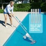 CZYBYTE Handheld Pool Vacuum with Multiple Pole Sections Up to 89", Cordless & Water-Repellent, 18.5 GPM Powerful Suction, 60Min Runtime, Portable Pool Cleaner for Above Ground/Inground Pools, White