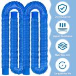 Replacement Pool Hoses for Above Ground Pools 1 1/4, 59" Long Filter Pump Hose, 4 Pack Pool Pump Hose with 8 Metal Clamps (Blue)