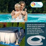 U.S. Pool Supply Above Ground Pool Hose Replacement 1.25" Diameter x 59" Long, Pack of 3 - White Premium Pool Filter Pump Hoses Compatible with Intex 607, 637 Pumps, 330, 530, 1000 GPH, 6 Metal Clamps