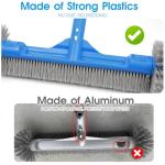 TidyMister Pool Brush for Cleaning Pool Walls, 20'' Light Duty Pool Brush Head Detachable Side Brush Nylon Bristles Pool Scrubber for Above Ground Pools Ingound Pools, Safe for Vinyl Liner