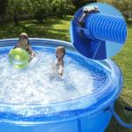 Replacement Pool Hoses for Above Ground Pools 1 1/4, 59" Long Filter Pump Hose, 4 Pack Pool Pump Hose with 8 Metal Clamps (Blue)