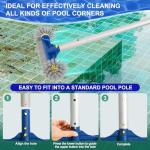 POOLAZA Pool Brush with Round Ends, 12.5'' Pool Brush Head for Inground Pools/Above Ground Pools, Spa, Hot Tub, High-Efficiency Pool Scrub Brush fit Standard Pool Pole