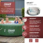 Coleman Palm Springs EnergySense AirJet Inflatable Hot Tub Spa (77" x 28") | Portable Hot Tub with 2 Covers (1 Energy-Efficient Thermal Cover and 1 Standard Cover) | Fits Up to 4-6 Persons | Green