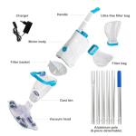 CZYBYTE Handheld Pool Vacuum with Multiple Pole Sections Up to 89", Cordless & Water-Repellent, 18.5 GPM Powerful Suction, 60Min Runtime, Portable Pool Cleaner for Above Ground/Inground Pools, White