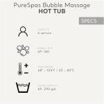 INTEX 28427EH PureSpa Bubble Massage Spa Set Outdoor Inflatable Portable Hot Tub, Includes Energy Efficient Spa Cover, Saltwater System Ready, 6 Person, 85in x 28in