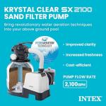 INTEX 2,100 GPH Krystal Clear Sand Filter Pump for Above Ground Pools, Swimming Pool Pump with Automatic Timer - Improved Circulation, Filtration, & Clarity