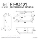 ANZZI 67” Luxury Freestanding Soaker Tub