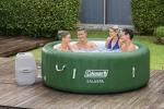Coleman Palm Springs EnergySense AirJet Inflatable Hot Tub Spa (77" x 28") | Portable Hot Tub with 2 Covers (1 Energy-Efficient Thermal Cover and 1 Standard Cover) | Fits Up to 4-6 Persons | Green