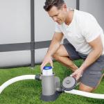 Bestway 1,500 GPH Filter Pump for Above Ground Swimming Pool with Type III A/C Cartridge, Adapter Accessories and Timer
