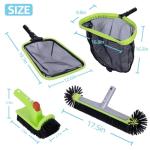 Sepetrel Deluxe Swimming Pool Cleaning Kit Including Professional Leaf Skimmer Net,Half-Depth Fine Mesh Net,17.5" Pool Brush Head & Hand Scrub Brush(NO Pole)