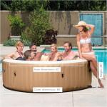 INTEX 28427EH PureSpa Bubble Massage Spa Set Outdoor Inflatable Portable Hot Tub, Includes Energy Efficient Spa Cover, Saltwater System Ready, 6 Person, 85in x 28in