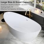 Empava Acrylic Soaking Bathtub with Brushed Nickel Drain