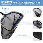 Poolvio 5-in-1 Pool Cleaning Kit - Includes Semi-Deep Skimmer Net, Aluminum Leaf Rake, 20' Pool Brush with 13ft Adjustable Pole